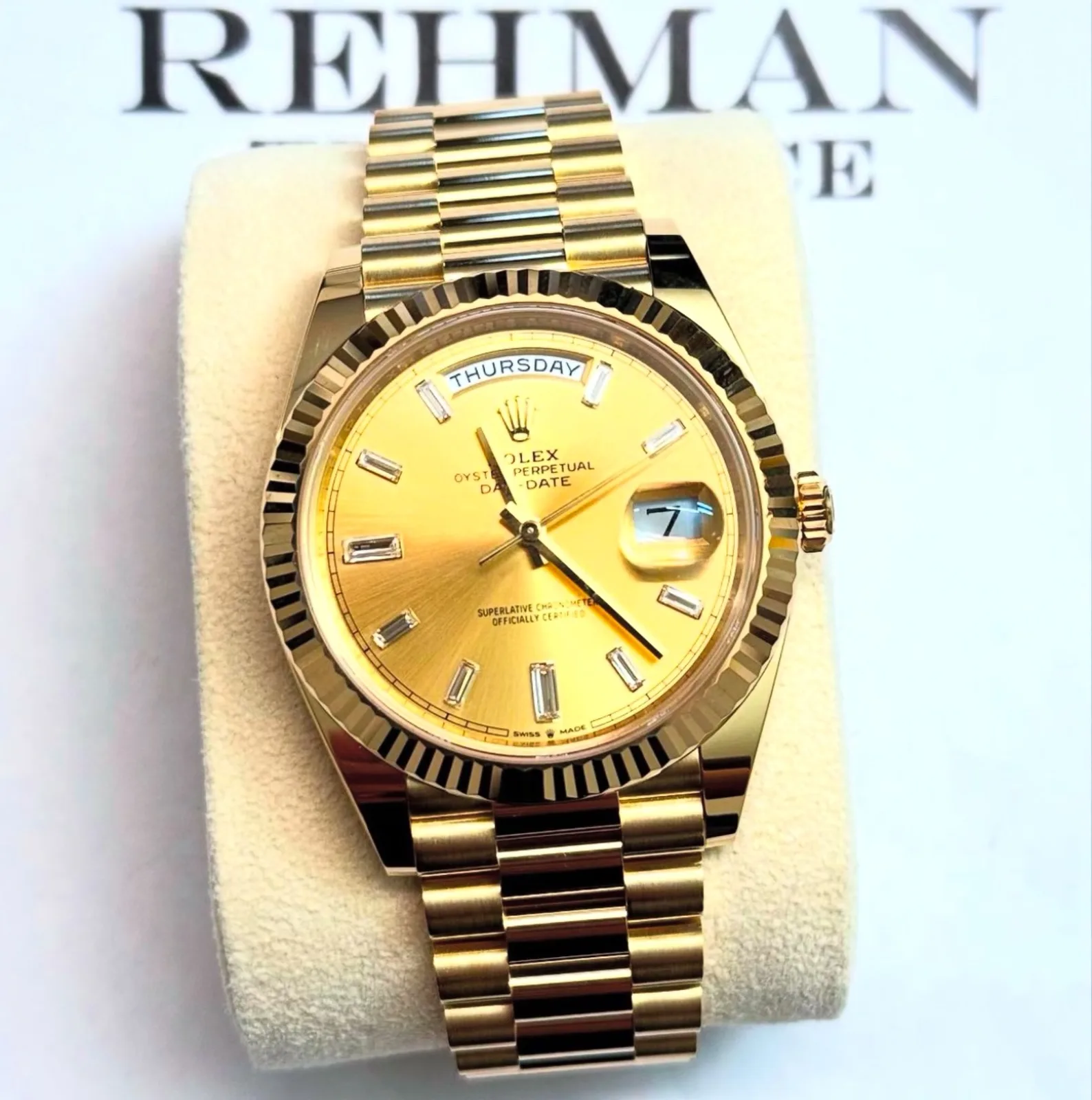 Rolex DayDate Yellow Gold Baguette